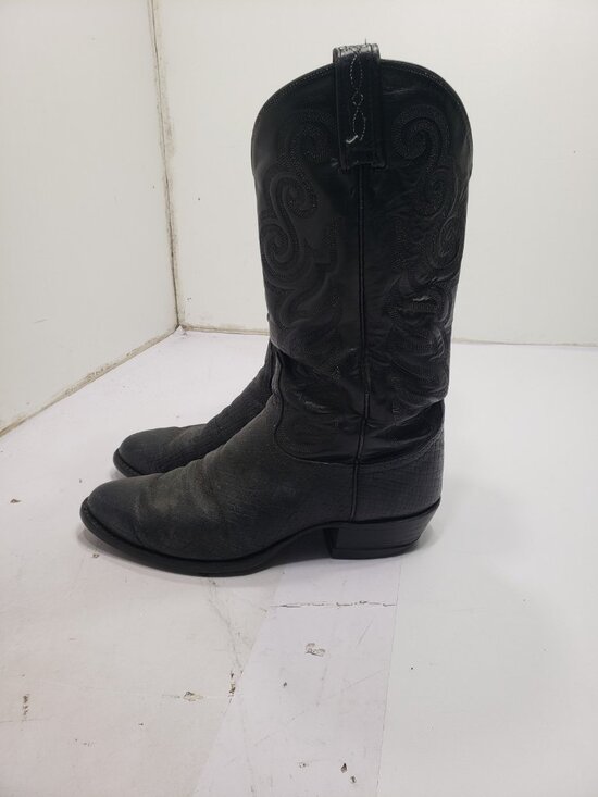 Vintage Tony Lama 8501 Black Leather Cowboy Boots Black Labe Mens 9EE main image 5